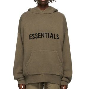 COPY - FEAR OF GOD ESSENTIALS KNIT HOODIE TAUPE